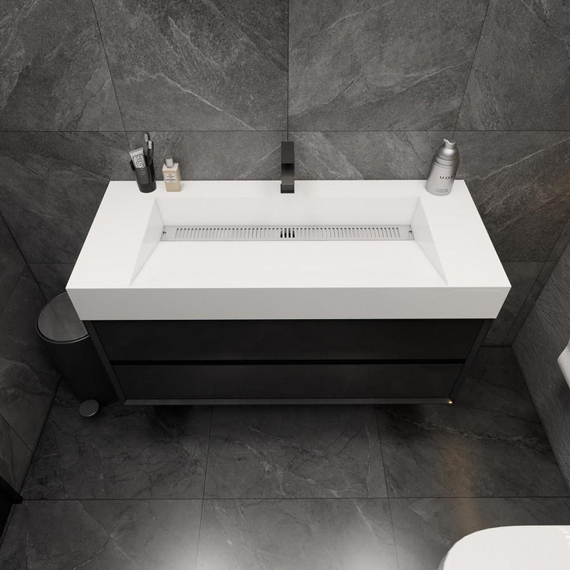 MAX 92 Double Floating Bathroom Vanity with FLX16 Acrylic Sink W