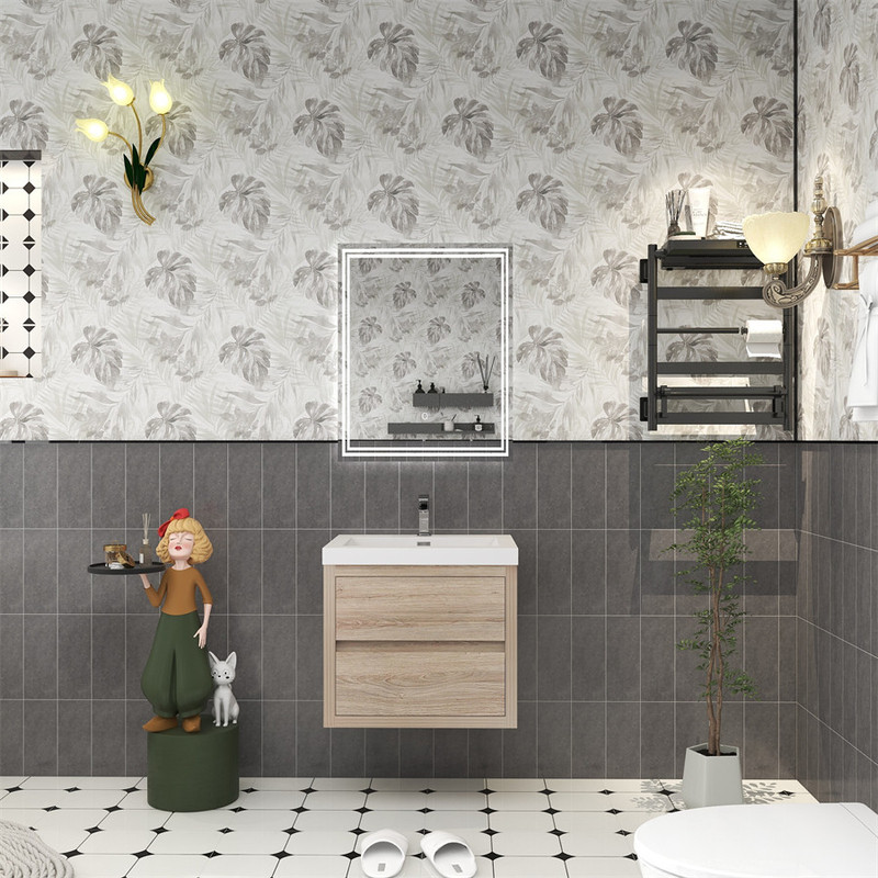 Louis 24" Floating Bathroom Vanity with Reinforced Acrylic Sink in Oak   Louis 24" Floating Bathroom Vanity with Reinforced Acrylic Sink in Oak