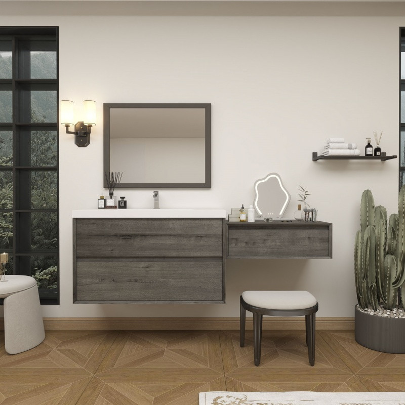 Kingdee 62" Floating Bathroom Vanity & Makeup Table Set