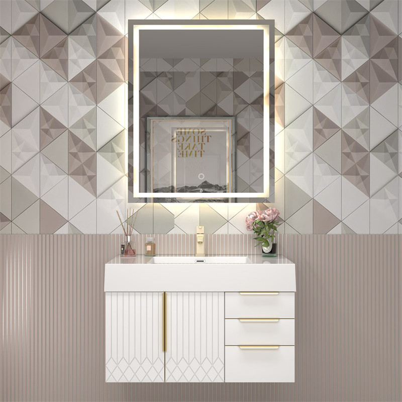 Milana 36" Floating Bathroom Vanity with Reinforced Acrylic Sink in Gloss White | Right Side Drawers   Milana 36" Floating Bathroom Vanity with Reinforced Acrylic Sink in Gloss White | Right Side Drawers