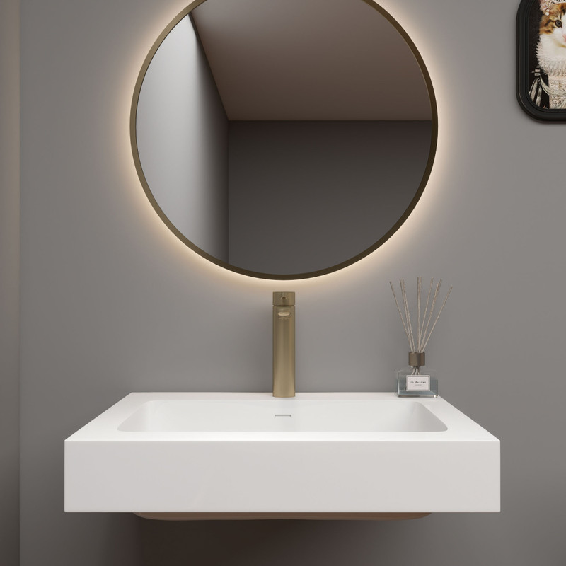 LB 24" Inch Sink Top for Bathroom Vanity in White - 4" Thick Sink Top by Moreno Bath Bathroom Vanities V1