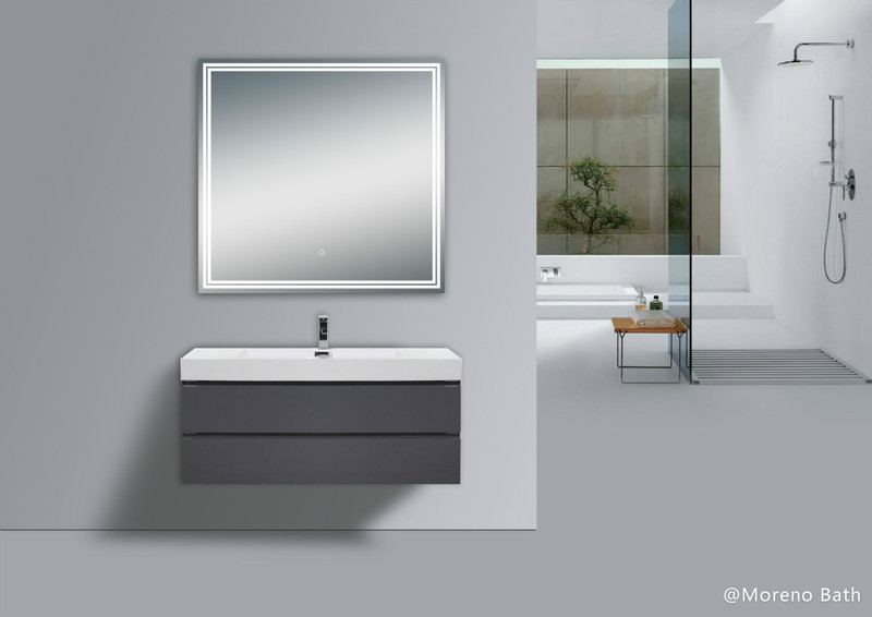 Luna 32'' Polished Edge Back-lit LED Mirror   Luna 32'' Polished Edge Back-lit LED Mirror