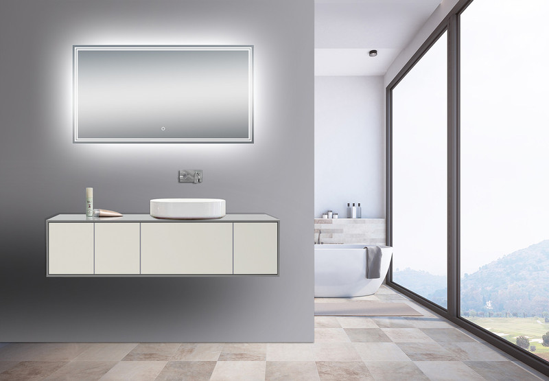  Luna 55'' Polished Edge Back-lit LED Mirror 