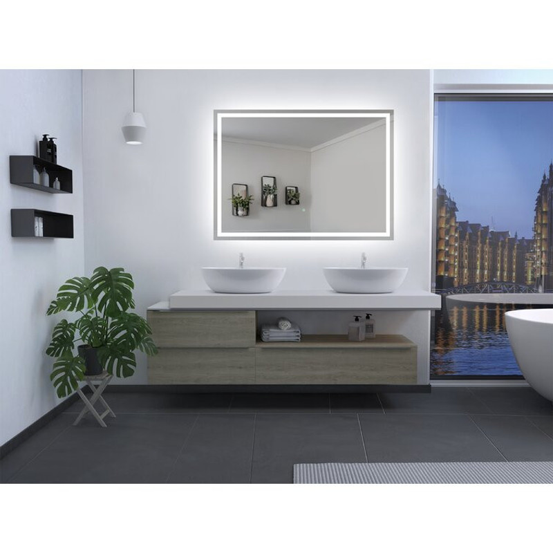 Twinkle 55'' Polished Edge Frosted Panel LED Mirror   Twinkle 55'' Polished Edge Frosted Panel LED Mirror