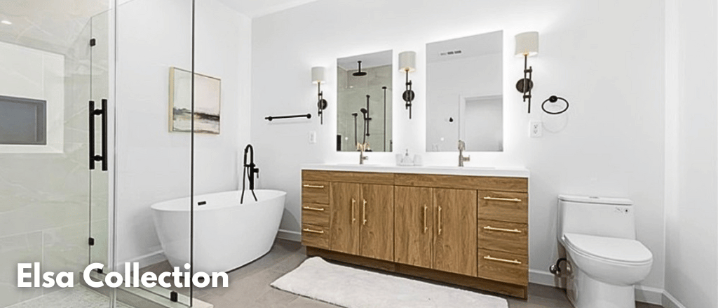 ELSA Freestanding Bathroom Vanity with Sink Set, Modern Contemporary  Floating & Freestanding Bathroom Vanity in Oak, Gloss Black & More