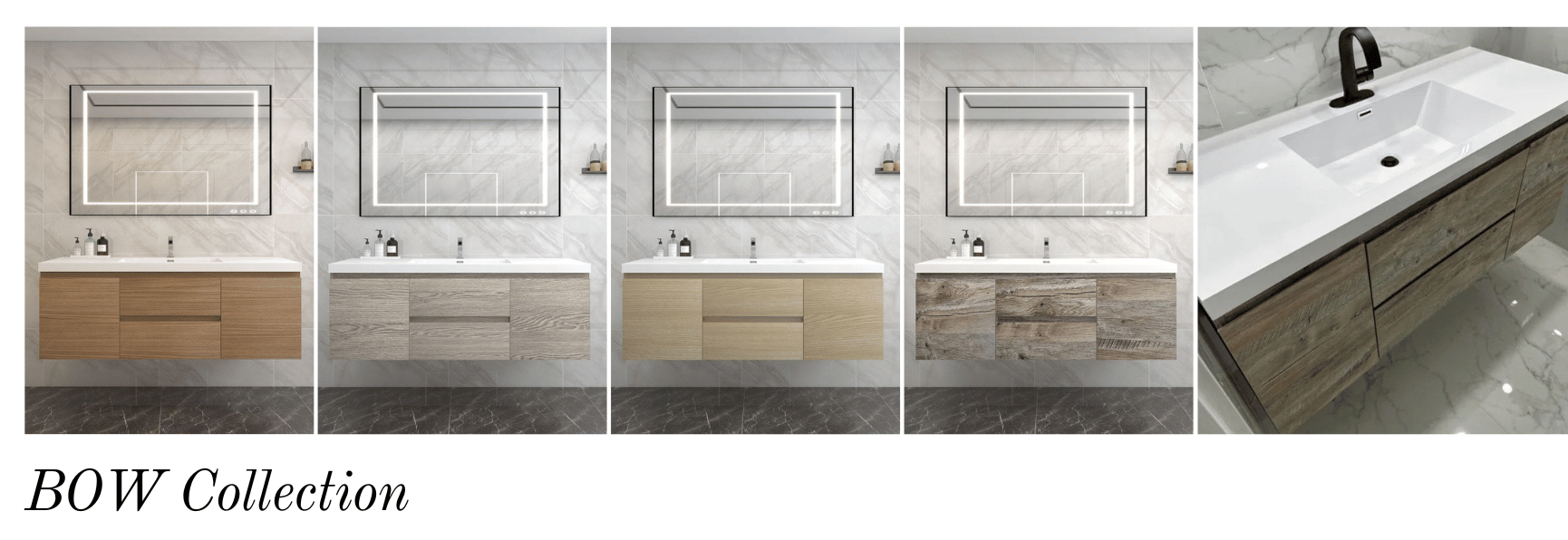 BOW Floating Vanity Collection - Moreno Bath Modern Floating Vanities