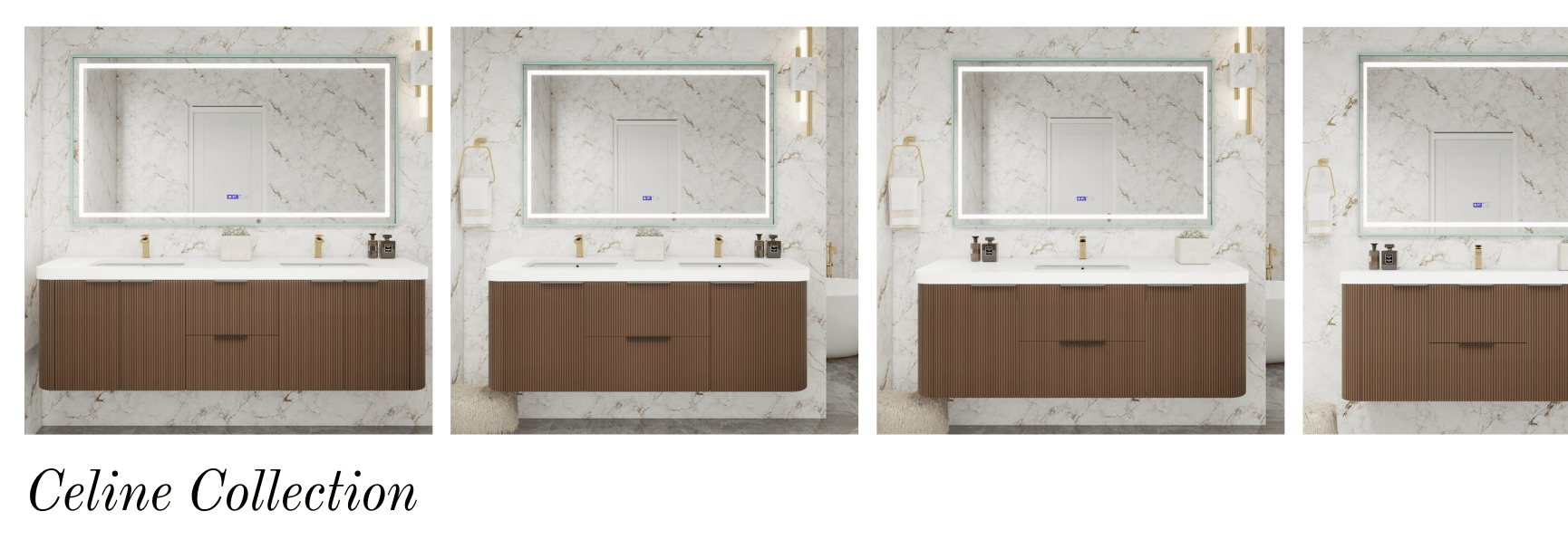 Celine Round Fluted Floating Bathroom Vanity by Moreno Bath Bathroom Vanities