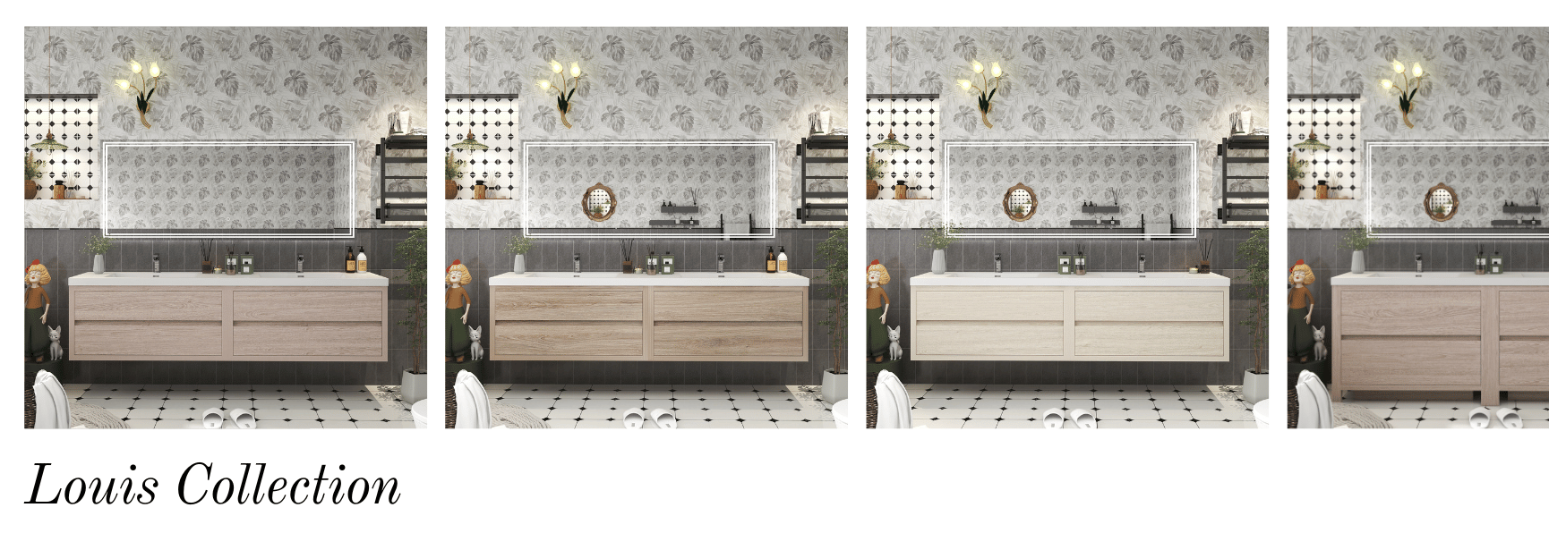 Louis Floating & Freestanding Bathroom Vanity Collection | Moreno Bath Modern Farmhouse Vanities