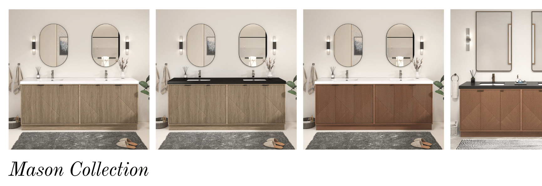 Mason Fluted Freestanding Bathroom Vanity Collection by Moreno Bath