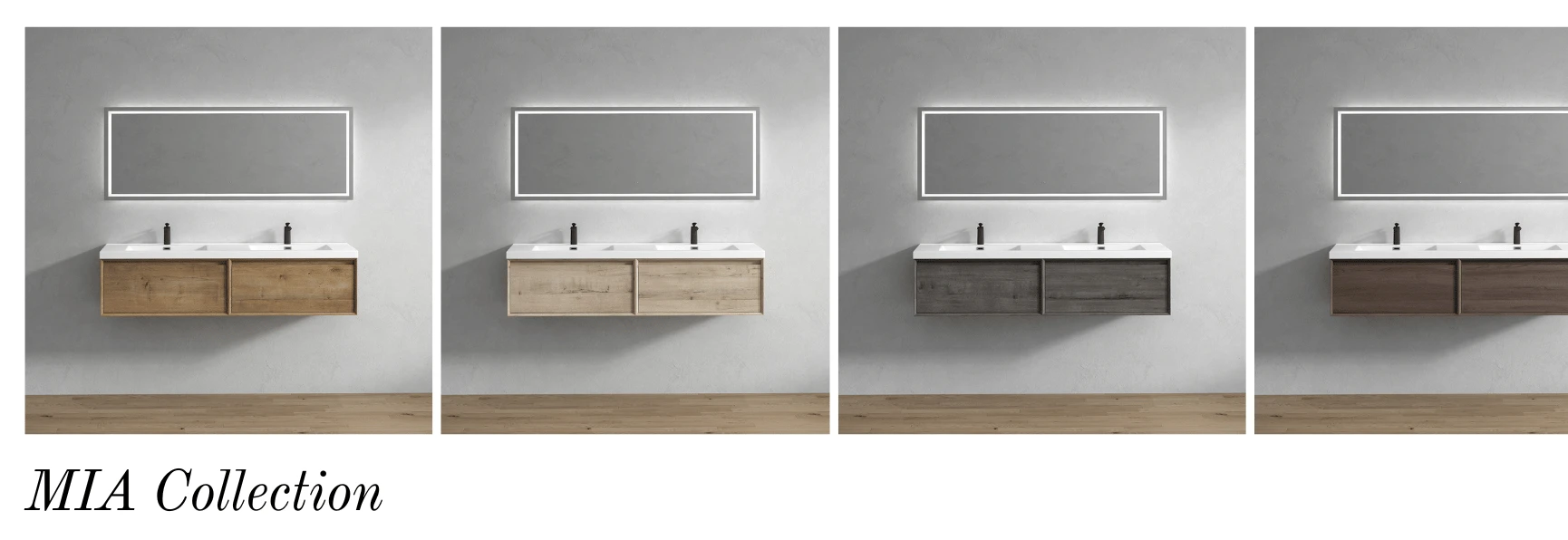 MIA Modern Minimal Floating Bathroom Vanity by Moreno Bath Vanities