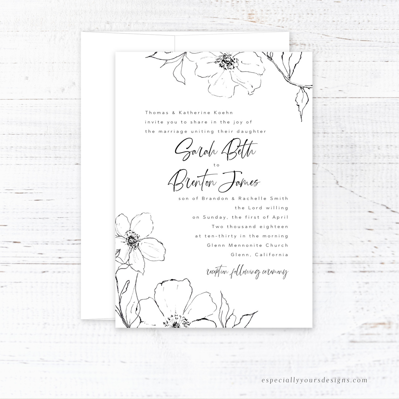 Palm Tree Sketch Invitations in Blue | Greenvelope.com