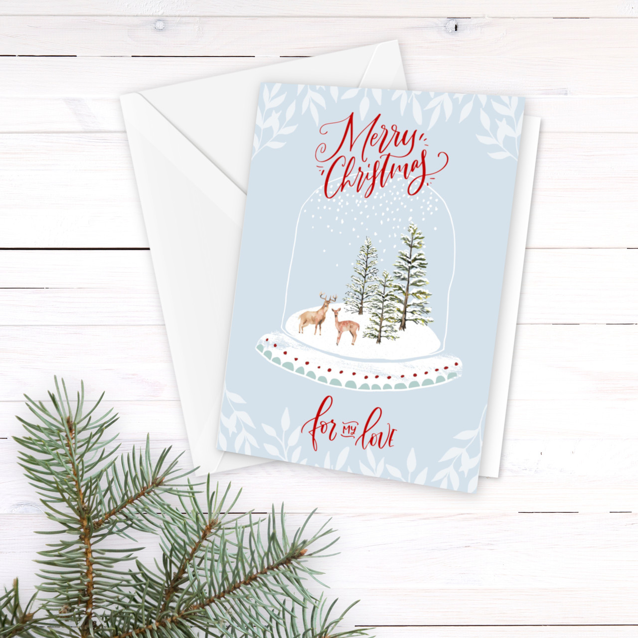Snow Globe Winter Scene Christmas Card For Spouse Especially