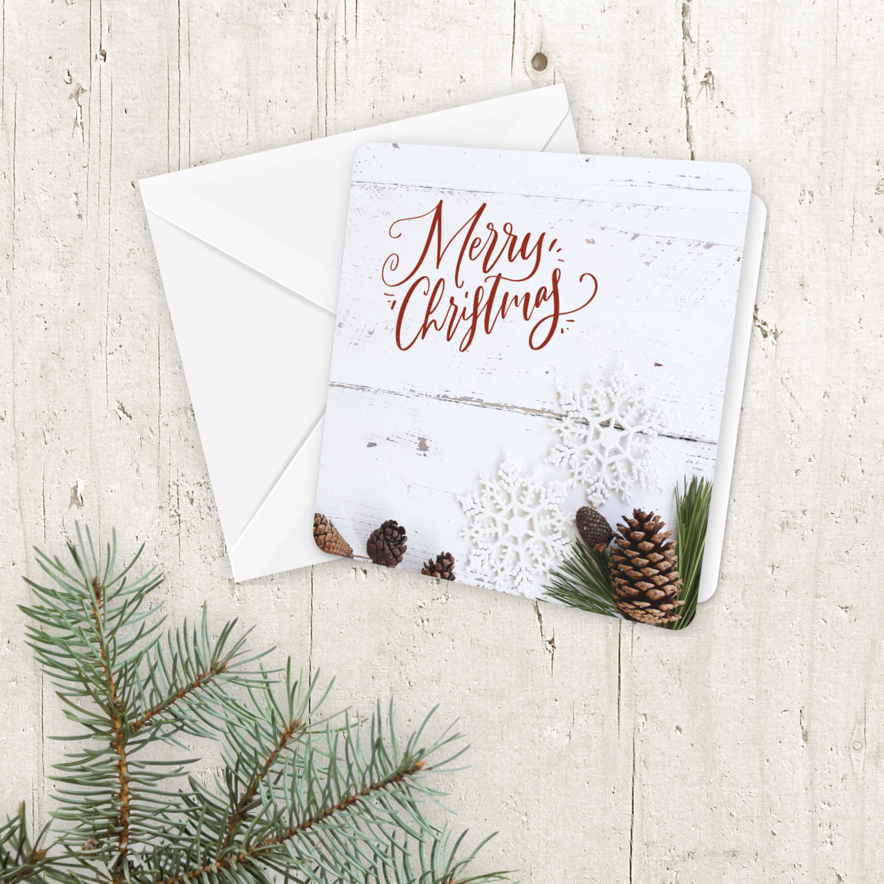 Wooden Winter Scene Christmas Card Especially Yours Designs