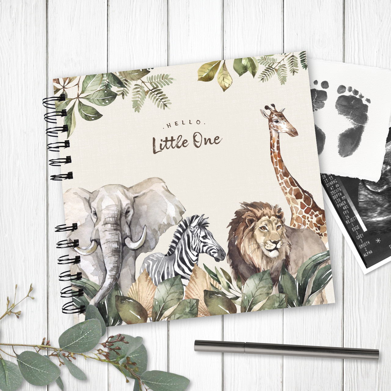 Watercolor Baby Safari Animals Wall Stickers, Jungle Animals