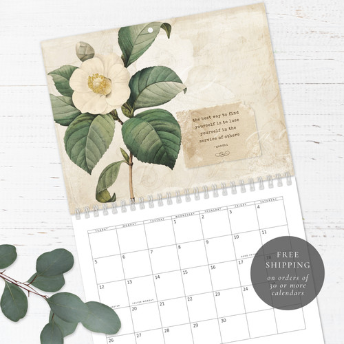 Vintage Botanical Birthday Calendar | Congregational or Family Birthday Calendar