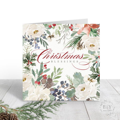 Winter Florals Christmas Card