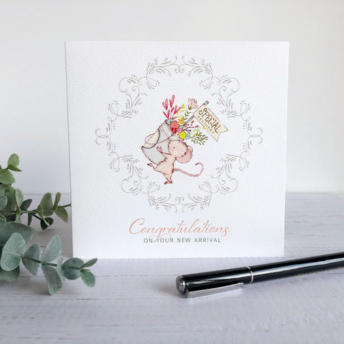 Special Delivery Cute Mouse Baby Card