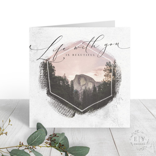 Husband Mountain & Trees Anniversary Card