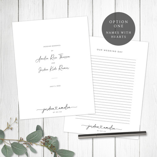 8.5x11 Wedding Book Pages // PAGES ONLY // five page design options