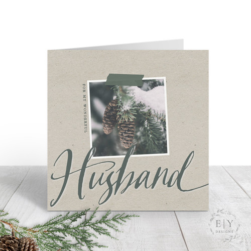 Pinecones Husband Christmas Card | READY TO SHIP