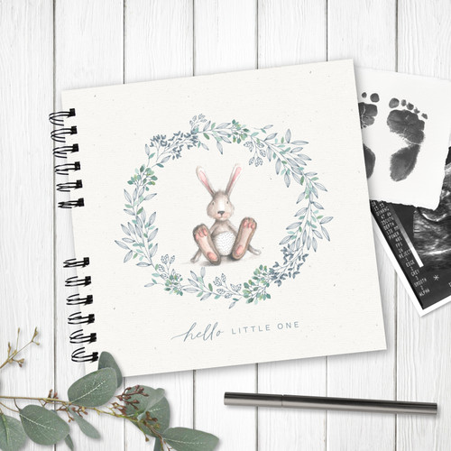 Bunny & Wreath Wire Bound Baby Book