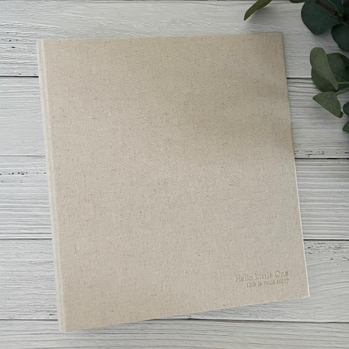 Rustic Botanicals Baby Book with Natural Cotton Linen Binder  | 8.5 x 11 size | READY TO SHIP