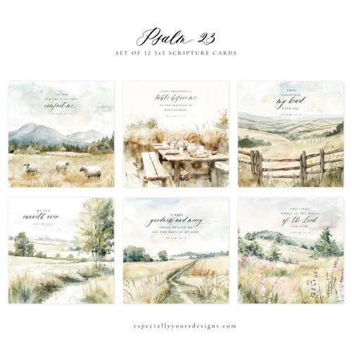 Psalm 23 Scripture Card Set - Especially Yours Designs