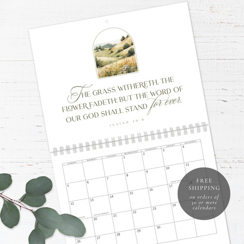 Serene Reflections Birthday Calendar | Congregational or Family Birthday Calendar