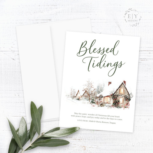 Christmas Village Personalized Christmas Card