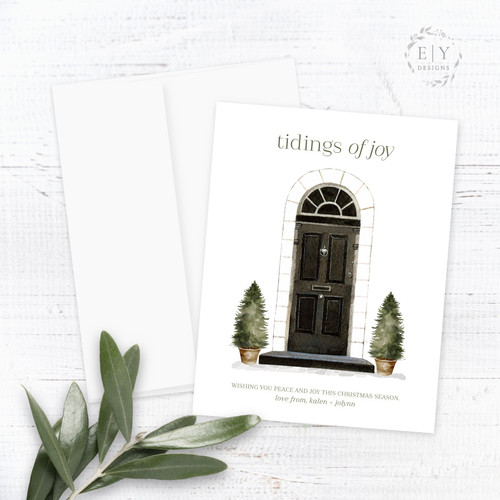 Christmas Door Personalized Christmas Card