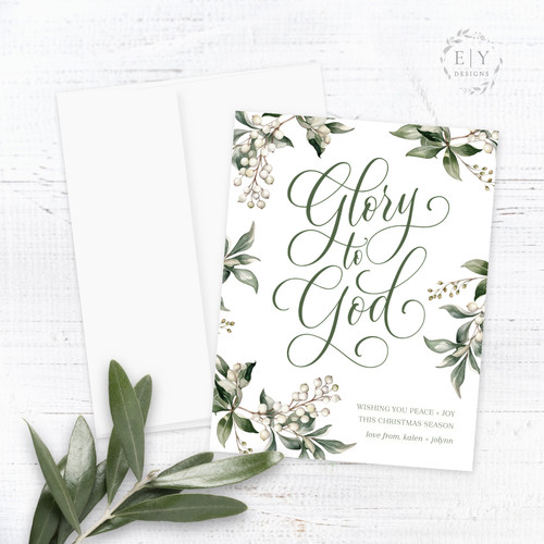 Glory to God Personalized Christmas Card