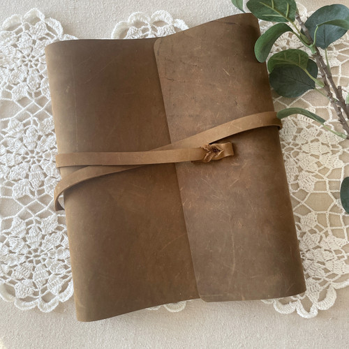 Brown Leather Wedding Book | Full Size