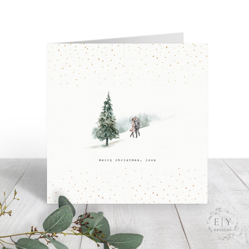 Couple in the Snow Christmas Card // READY TO SHIP