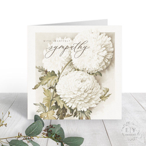 Vintage Chrysanthemum Sympathy Card