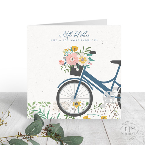 Floral Bike Birthday Card