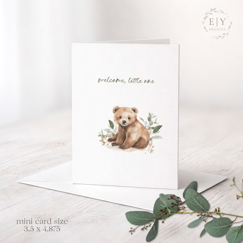 Bear Cub Mini Note Card