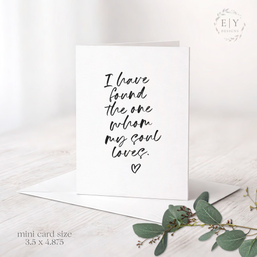 The One My Soul Loves Mini Note Card