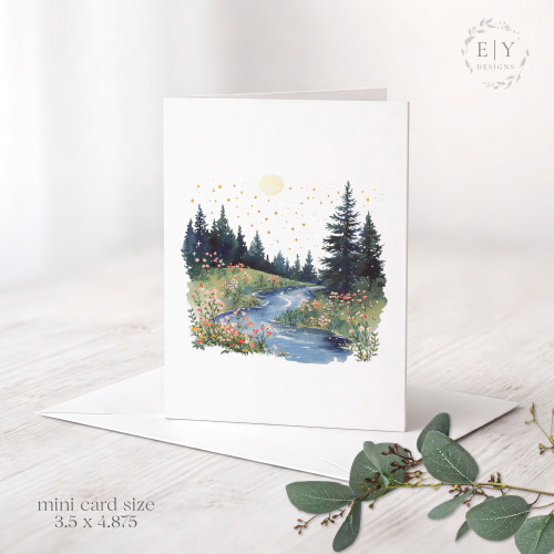 Winding Stream Mini Note Card