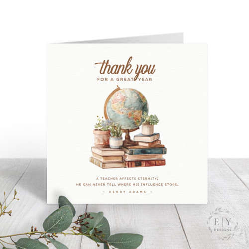 World Globe Teacher Thank You Card