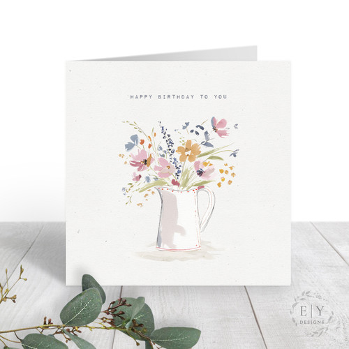 Spring Floral Bouquet Birthday Card 
