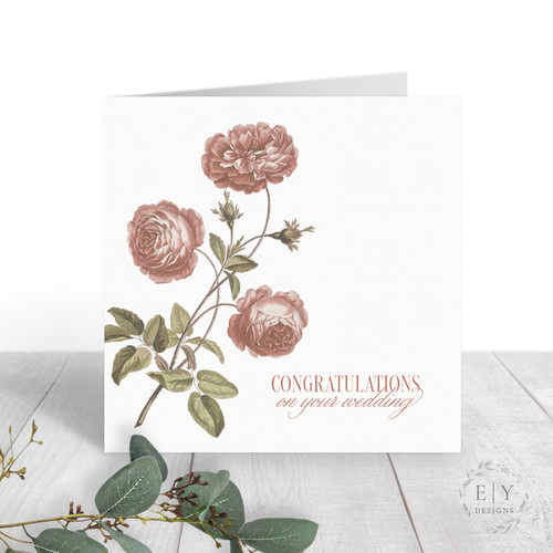 Vintage Floral Wedding Card