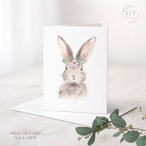 Bunny Portrait Mini Note Card