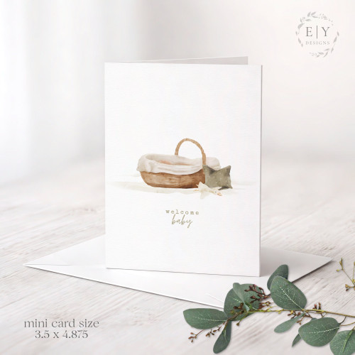 Baby Bassinet Mini Note Card
