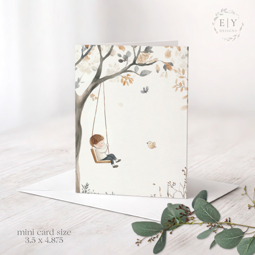 Swinging Child Mini Note Card