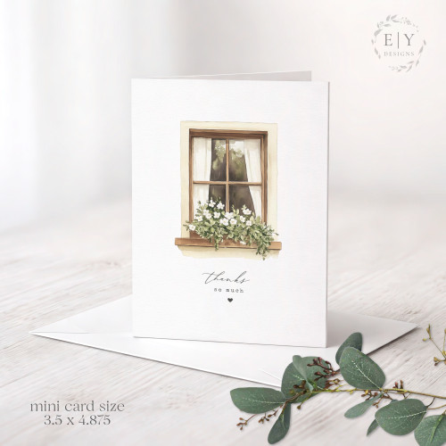 Floral Window Thanks Mini Note Card