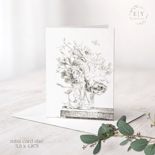 Vintage Floral Mini Note Card