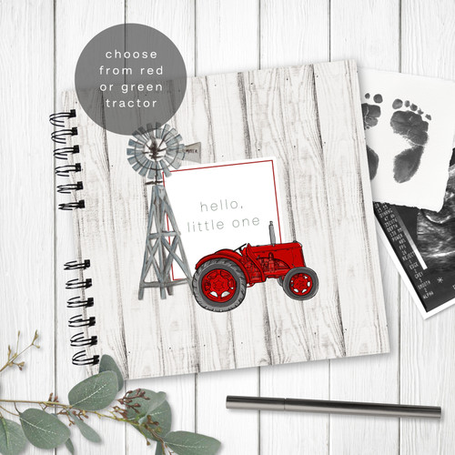 Tractor Wire Bound Baby Book