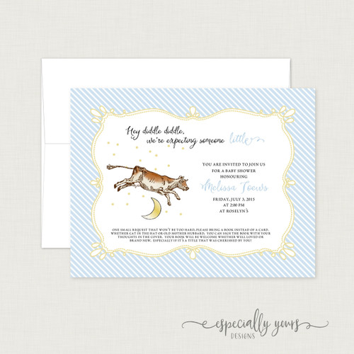 Hey Diddle Diddle Cow Baby Shower Invitation 