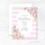 Pink Stripe Watercolor Floral Birth Announcement