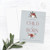 Red and Blue Christmas Floral Personalized Christmas Card